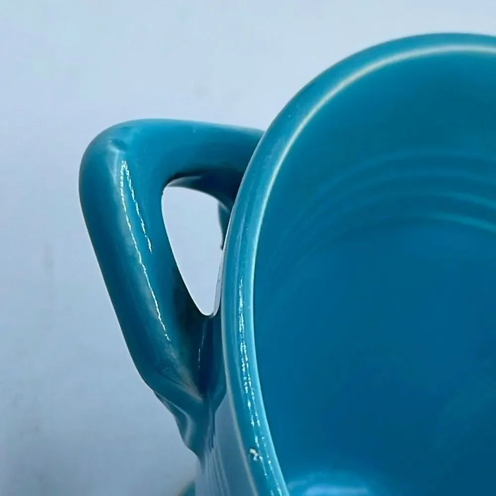 Vintage Homer Laughlin Harlequin sugar bowl in Turquoise.